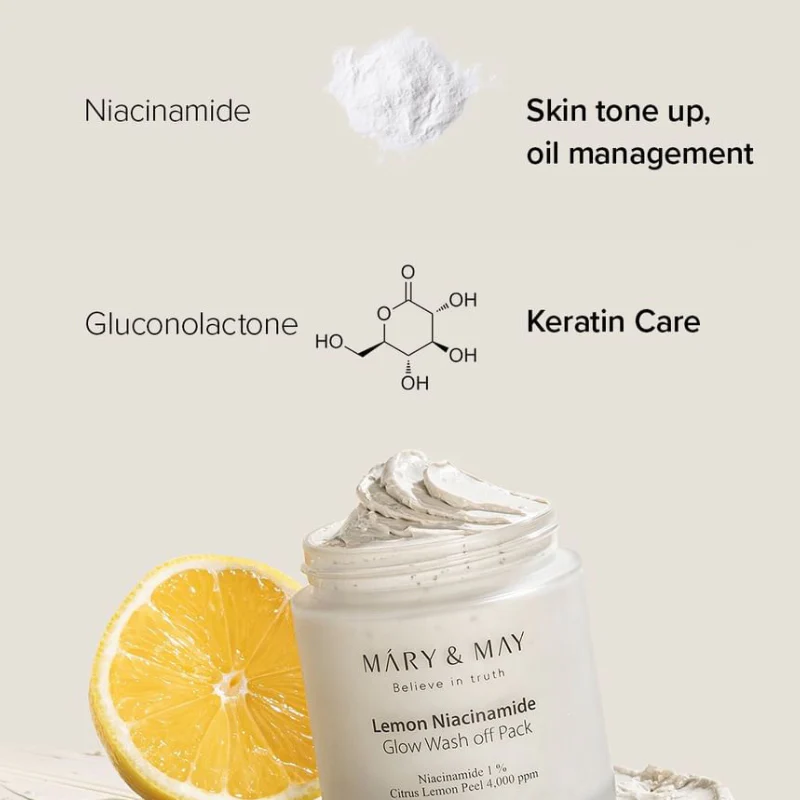 Lemon Niacinamide Glow Wash Off Pack - Image 3
