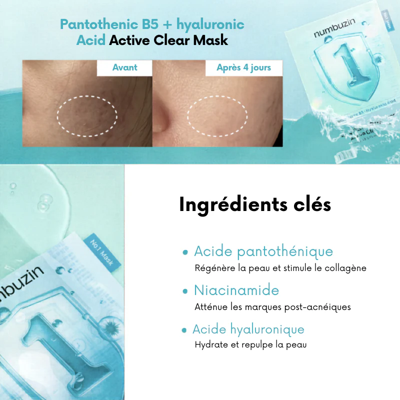 Pantothenic B5 + hyaluronic Acid Active Clear Mask - Image 5