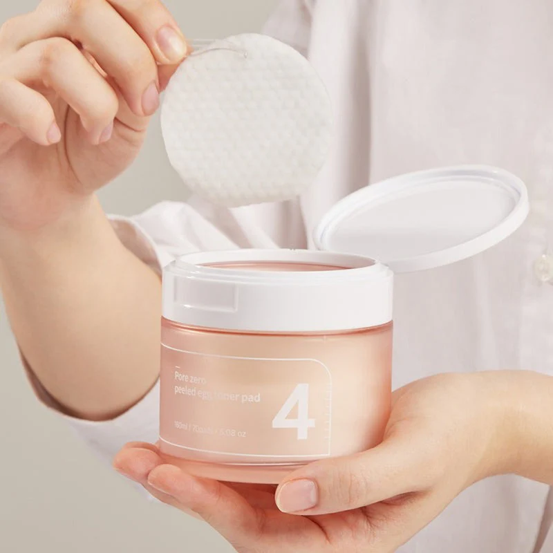 No. 4 Pore Zero Peeled Egg Toner Pad - Toning Face Pads - Image 4