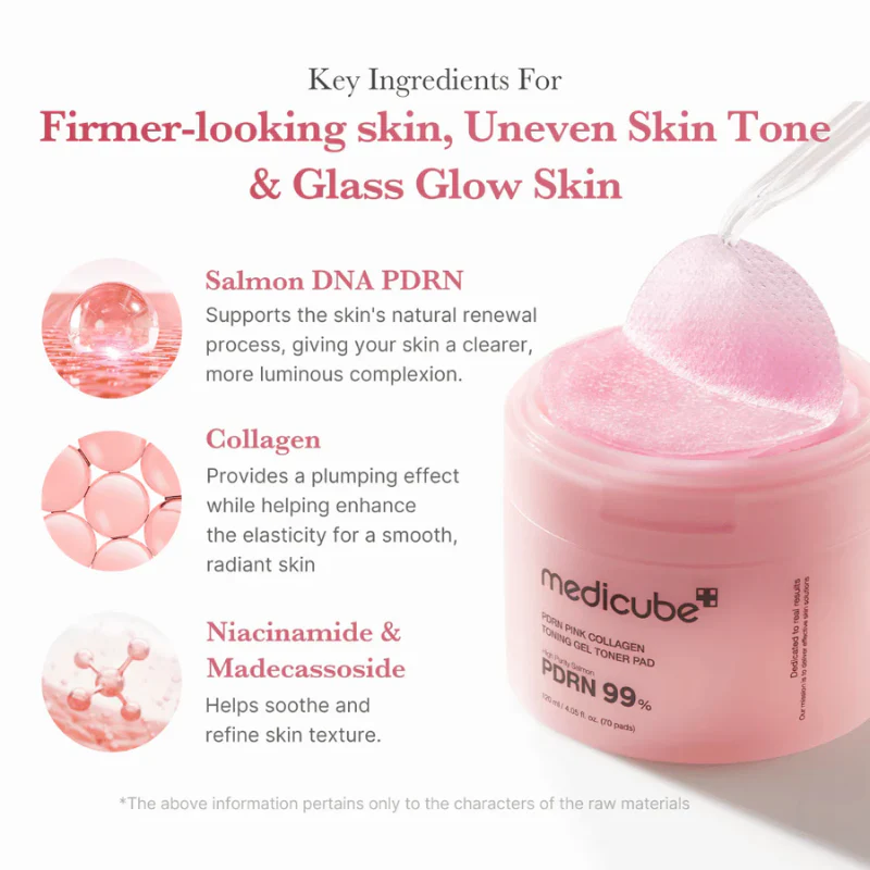 PDRN Pink Collagen Toning Gel Toner Pad - Image 4