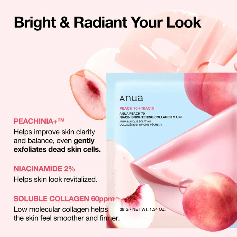 Peach 70 Niacin Brightening Collagen Mask - Image 4