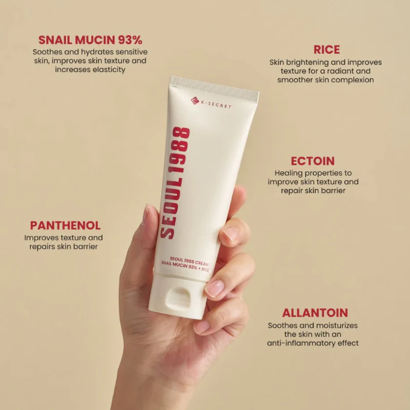 Seoul 1988 Cream : Snail Mucin 93% + Rice - Image 6
