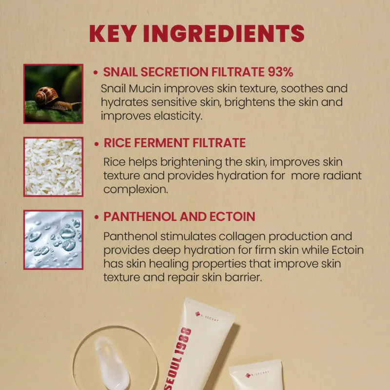 Seoul 1988 Cream : Snail Mucin 93% + Rice - Image 7