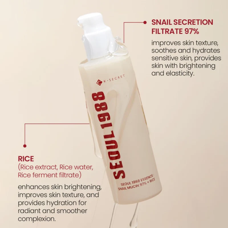 Seoul 1988 Essence : Snail Mucin 97% + Rice - Image 5