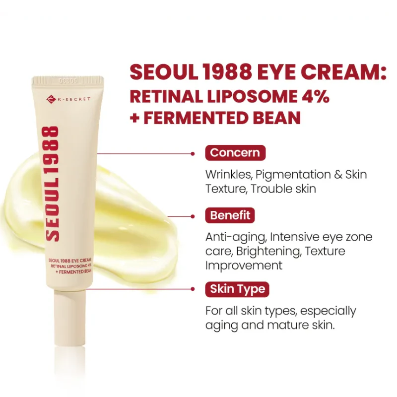 Seoul 1988 Eye Cream - Retinal Liposome 4% + Fermented Bean - Image 3